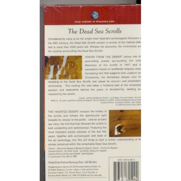 DISCOVERY CHANNEL DEAD SEA SCROLLS Voices From the Desert VHS, NEW, SEALED - Picture 2 of 2